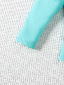 Baby Girl Letter Graphic Tee & Trousers - Mint Green - View 8