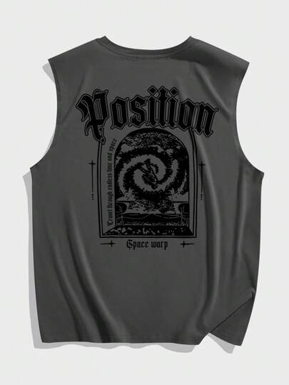 Goth Men Letter Graphic Tank Top