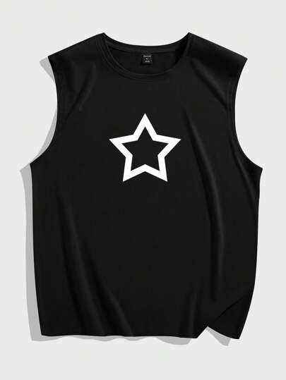 Academia Men Cotton Star Print Tank Top, School
