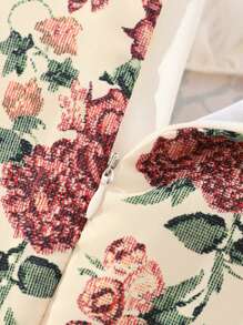 Đầm Gái viền lá sen Hoa Boho - Màu be - Xem 7