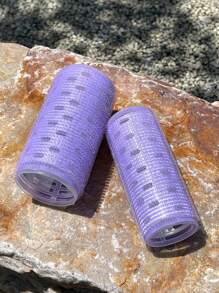 DAZY Rodillo de autoagarre fácil de usar, rodillo de pelo de plástico de 2 piezas para el casero - Morado - Ver 3