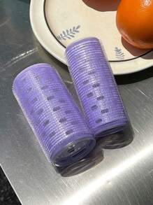 DAZY Rodillo de autoagarre fácil de usar, rodillo de pelo de plástico de 2 piezas para el casero - Morado - Ver 8