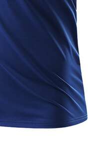 SHEIN Daily&Casual Men Solid Crew Neck Sports Tee - Blue - View 3