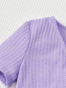 SHEIN Cô gái Tween Chất rắn Cami ngọn & Kẻ sọc Chân Váy xếp ly & Mở Mặt trước Áo khoác - Nhiều màu - Xem 3