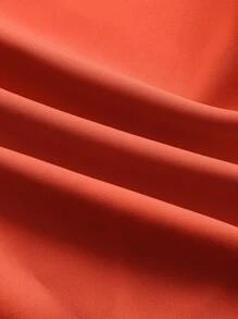 SHEIN Essnce Plus Tie Shoulder Fold Pleated Detail Cami Jumpsuit - Orange - View 4