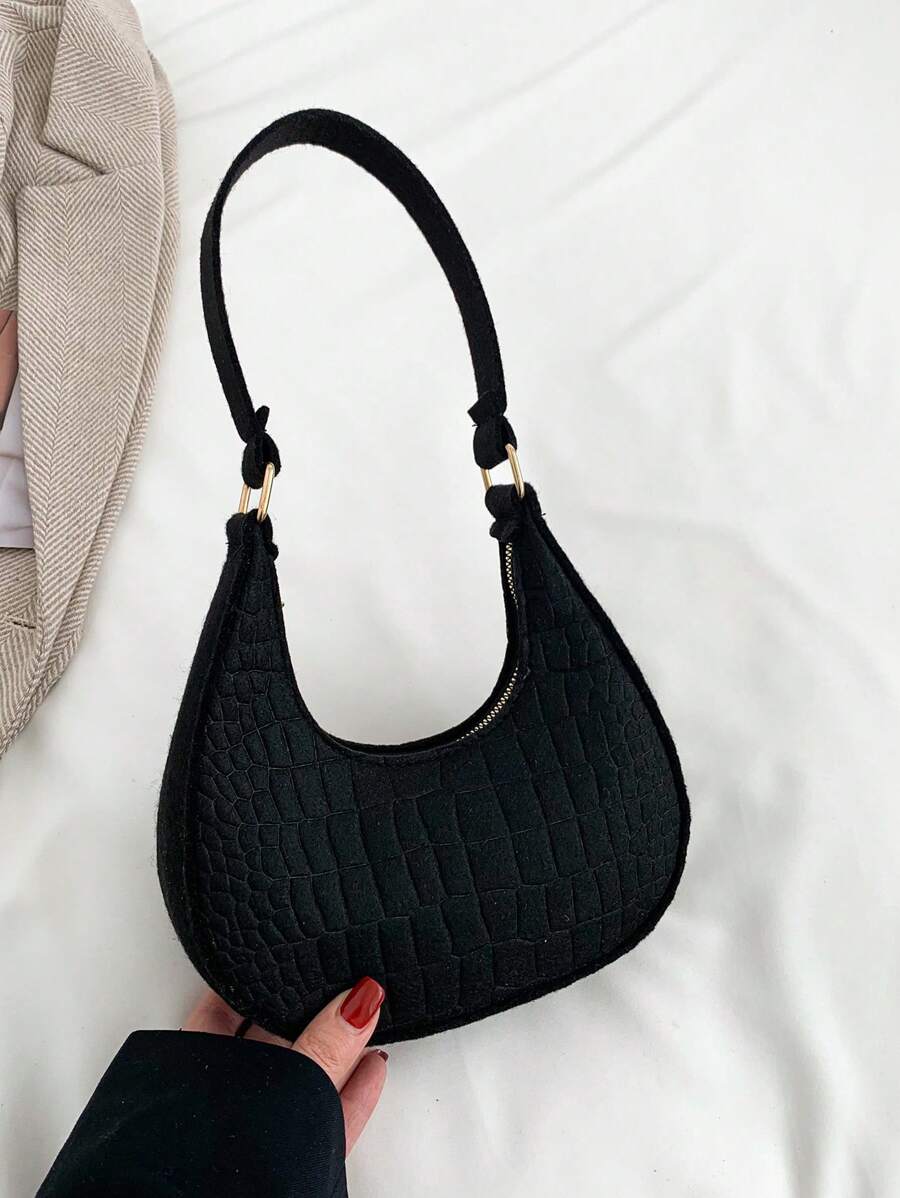 時尚休閒安靜奢華輕便女士單肩包商務/工作/辦公室節慶/節慶禮品包通勤包 - 黑色 - 查看 1