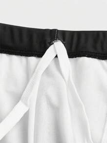 ZELFYO Men Cartoon Graphic Square Leg Swim Trunks - Black - View 5