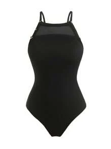 Celure Áo liền quần chặt Kích thước lớn - màu đen - Xem 1