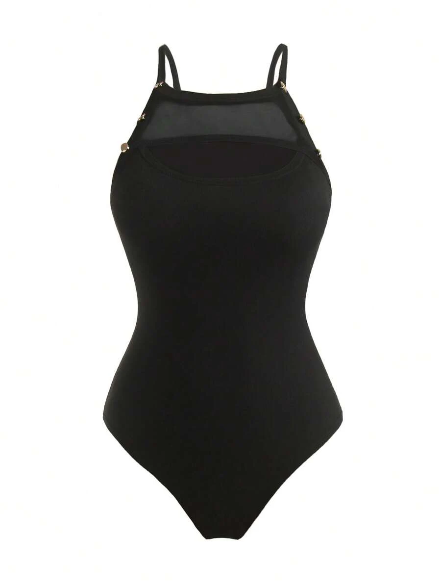 Celure Áo liền quần chặt Kích thước lớn - màu đen - Xem 1