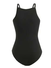 Celure Áo liền quần chặt Kích thước lớn - màu đen - Xem 2