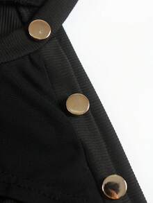 Celure Áo liền quần chặt Kích thước lớn - màu đen - Xem 4