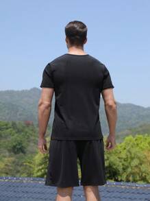 Bộ đồ giản dị  Nam Túi màu trơn - màu đen - Xem 3