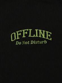 Flirla Camiseta con estampado de letra de manga raglán