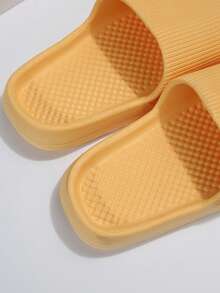 女士極簡單帶前衛黃色拖鞋 - 黃色 - 查看 7