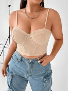 Allurite Plus Solid Bustier Cami Top