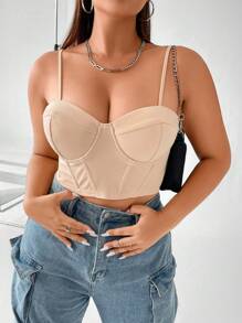 Allurite Plus Solid Bustier Cami Top