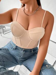 Allurite Plus Solid Bustier Cami Top