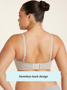 LUVLETTE Áo ngực không dây Bralettes Lounge Cotton - Màu Xám nhạt - Xem 4