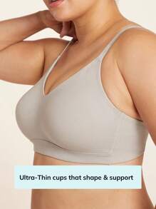 LUVLETTE Áo ngực không dây Bralettes Lounge Cotton - Màu Xám nhạt - Xem 5