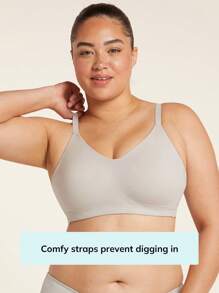 LUVLETTE Áo ngực không dây Bralettes Lounge Cotton - Màu Xám nhạt - Xem 6