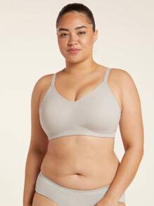 LUVLETTE Áo ngực không dây Bralettes Lounge Cotton - Màu Xám nhạt - Xem 7