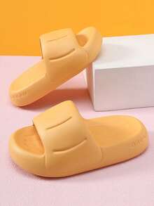 Chicas Chanclas banda única minimalista - Amarillo - Ver 1