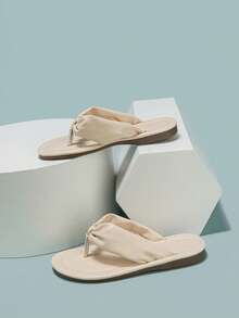 Chicas Chanclas con diseño de nudo - Albaricoque - Ver 3