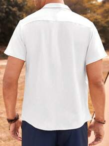 Manfinity RSRT Men Geo Print Button Up Shirt - White - View 2