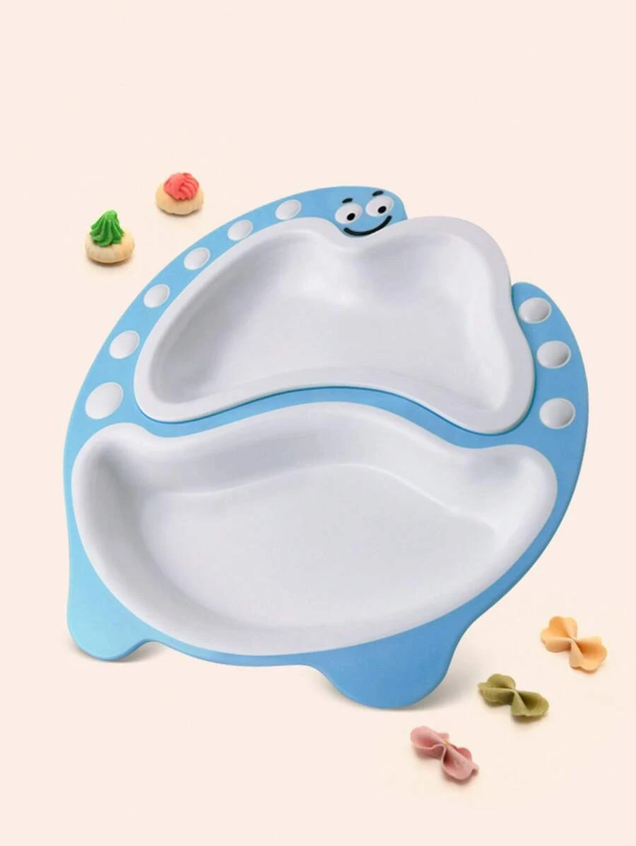 Baby Dinosaur Divided Feeding Plate - Blue - View 1