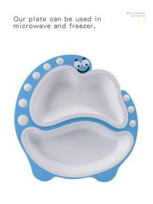 Baby Dinosaur Divided Feeding Plate - Blue - View 3