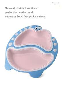 Baby Dinosaur Divided Feeding Plate - Blue - View 6