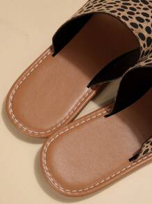 Phụ nữ Leopard Pattern Kim loại trang trí Dép Thong, Dép thời trang - màu nâu - Xem 2