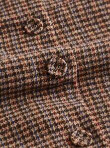 SHEIN MOD Plus Contrast Trim Button Front Shirt Dress - Multicolor - View 4