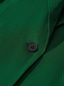 SHEIN LUNE 大碼蕾絲拼接單釦西裝外套 - 綠色 - 查看 3
