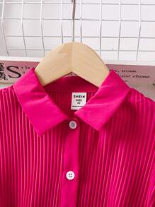 SHEIN garota jovem Franzido Com Cinto Vestido Camiseta