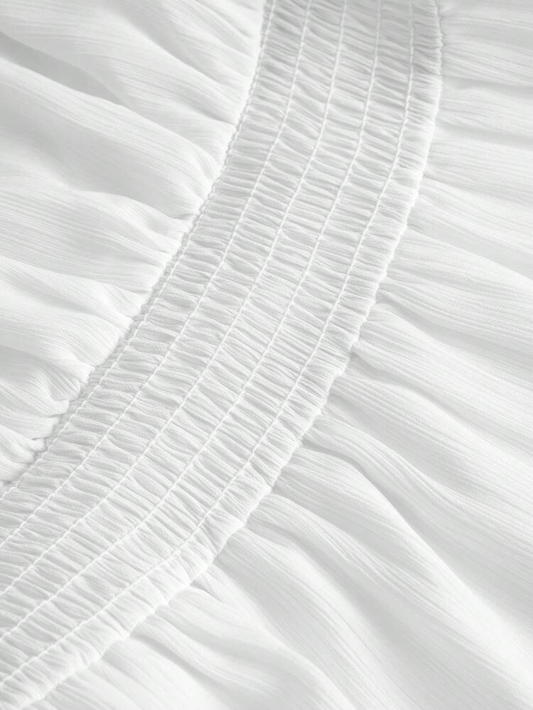 Off Shoulder Ruffle Trim Ruffle Hem Dress