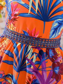 SHEIN Girls Tropical Print Cami Dress - Multicolor - View 3