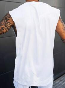 Manfinity Homme Men Solid Tank Top - White - View 2