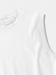 Manfinity Homme Men Solid Tank Top - White - View 3