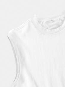 Manfinity Homme Men Solid Tank Top - White - View 5