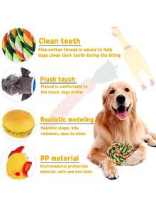 10pcs Pet Chew Toy Set For Dog For Teeth Grinding - Multicolor - View 6