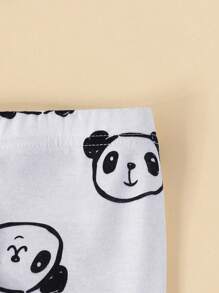 Baby Boy Panda Print 3D Ear Patched Detail Snug Fit PJ Set - Grey - View 7