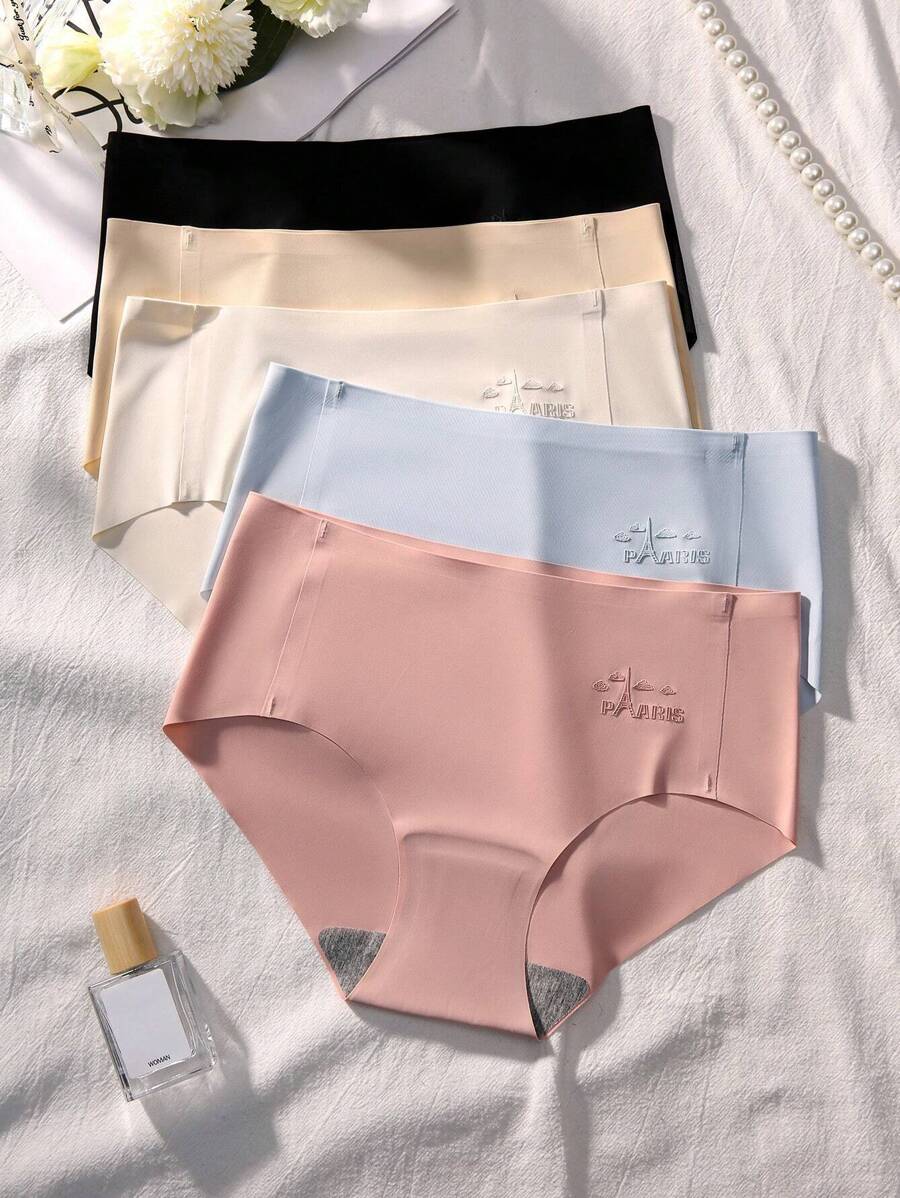 5pack Letter Graphic No Show Panty