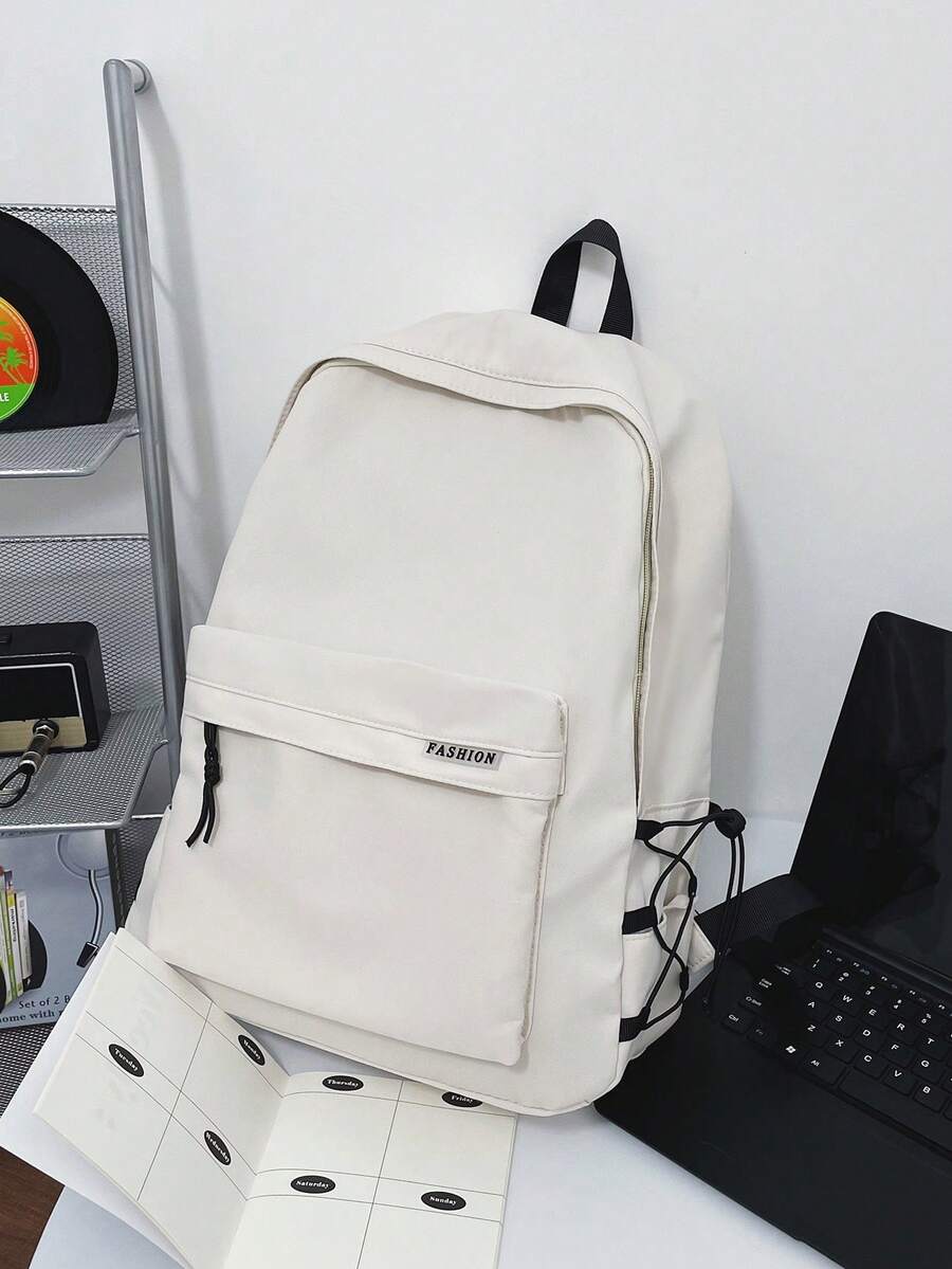 Girls Letter Graphic Functional Backpack - White - View 1