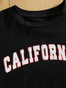 RueChic Girls Letter Graphic Tee & Shorts - Black - View 4