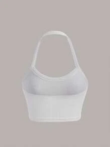 SHEIN EZwear Áo khoác và áo lót dành cho xe tăng nữ màu trơn Giải trí - trắng - Xem 2