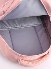 Chicas Mochila funcional con estampado de letra con accesorio de bolso - Rosa - Ver 7