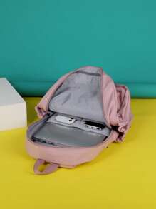 Fashionable Children's Cat Design Backpack - Purple - View 4