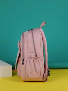 Fashionable Children's Cat Design Backpack - Purple - View 5