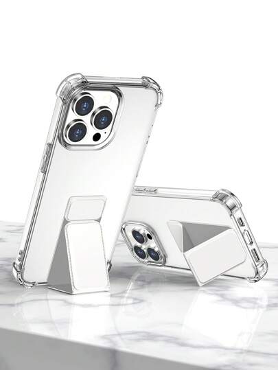 1 Piece Transparent Classic Kickstand Case Compatible For IPhone 11 Case, Vertical And Horizontal Stand Hand Strap Leather Kickstand For IPhone 16 Pro Max, Multi-Functional Shock Proof Bumper Cover For Galaxy A56. 17 Pro Max Stand Phone Cover.